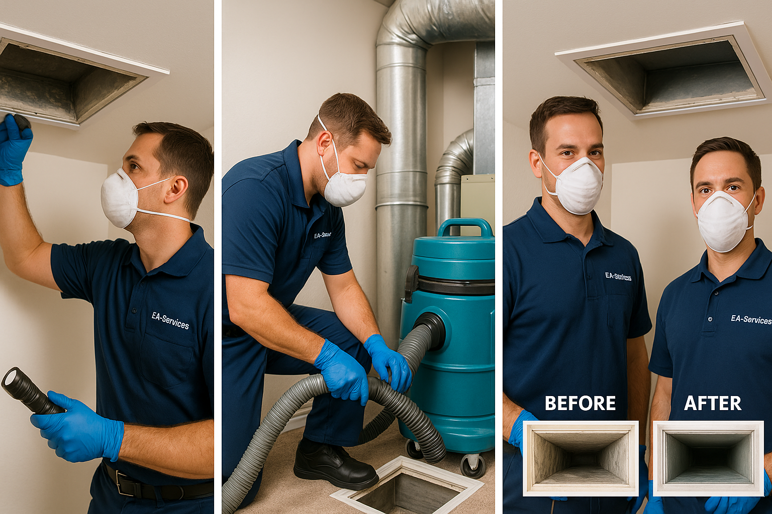 Professional air duct cleaning process in Cedar Crest
